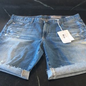 NWT AG Jeans Nikki Denim Shorts 16 Years Indigo Deluge Destructed, Size 32